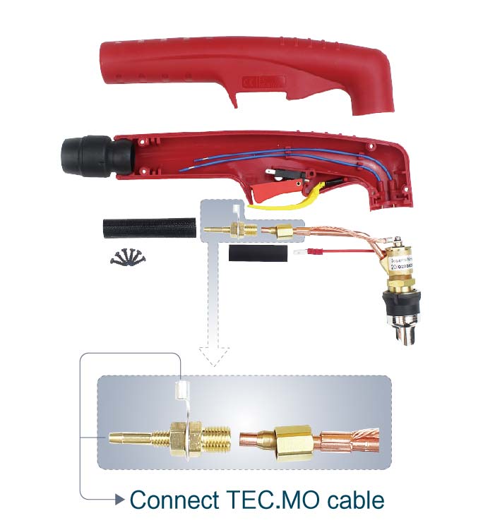 Without HF  GUN HEAD HANDLE KIT + ACCESSORIES (WITH NO CONNECTOR CABLE)