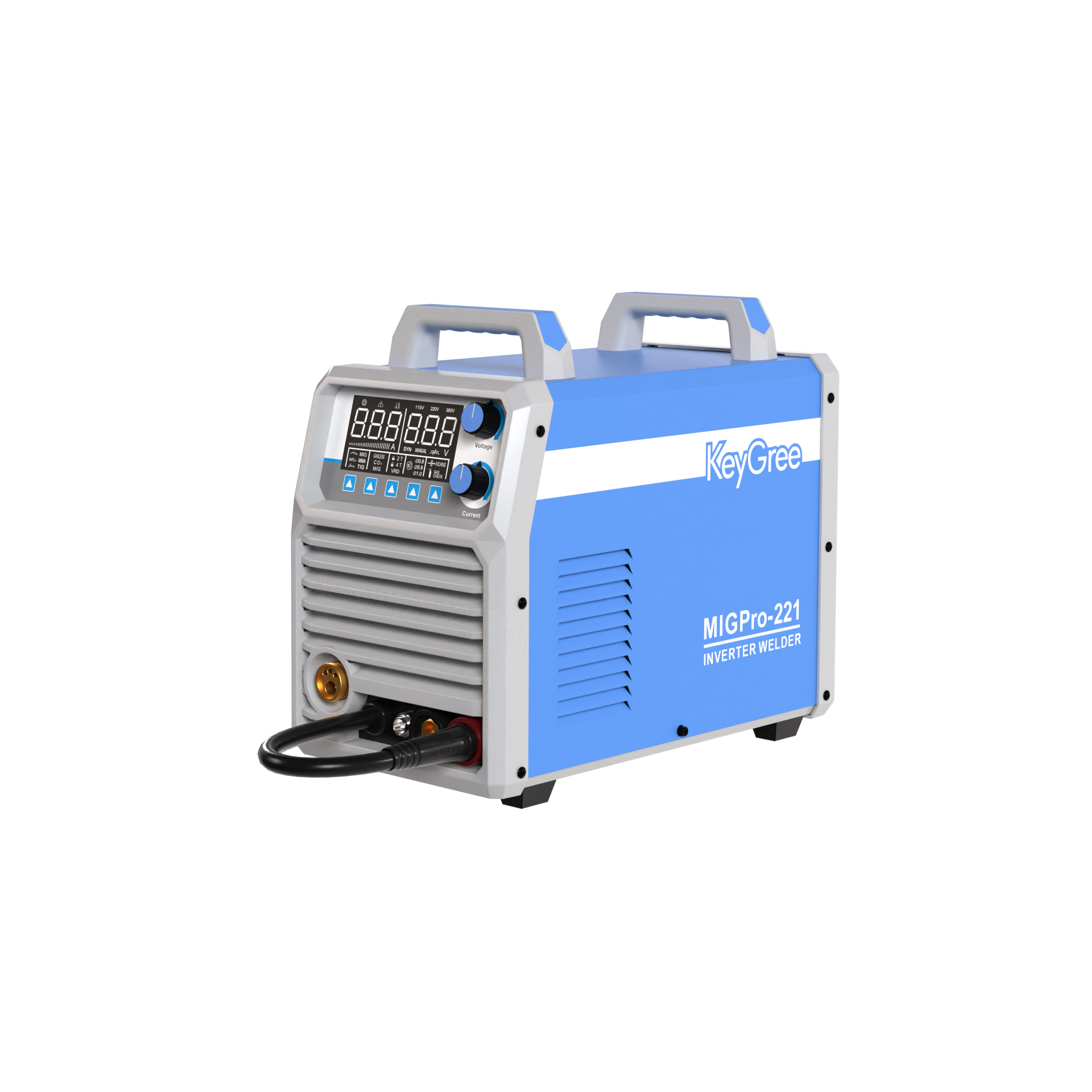 LCD MIG welder / GMAW welder / FCAW welder / MIG welding machine —Can weld 0.6mm metal